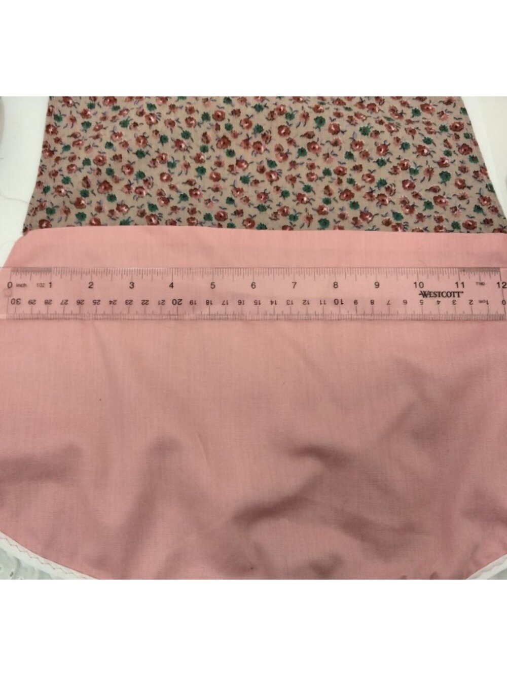 Vintage Farmhouse Half Apron Pocket Handmade Pink floral French Maid - Picture 6 of 6